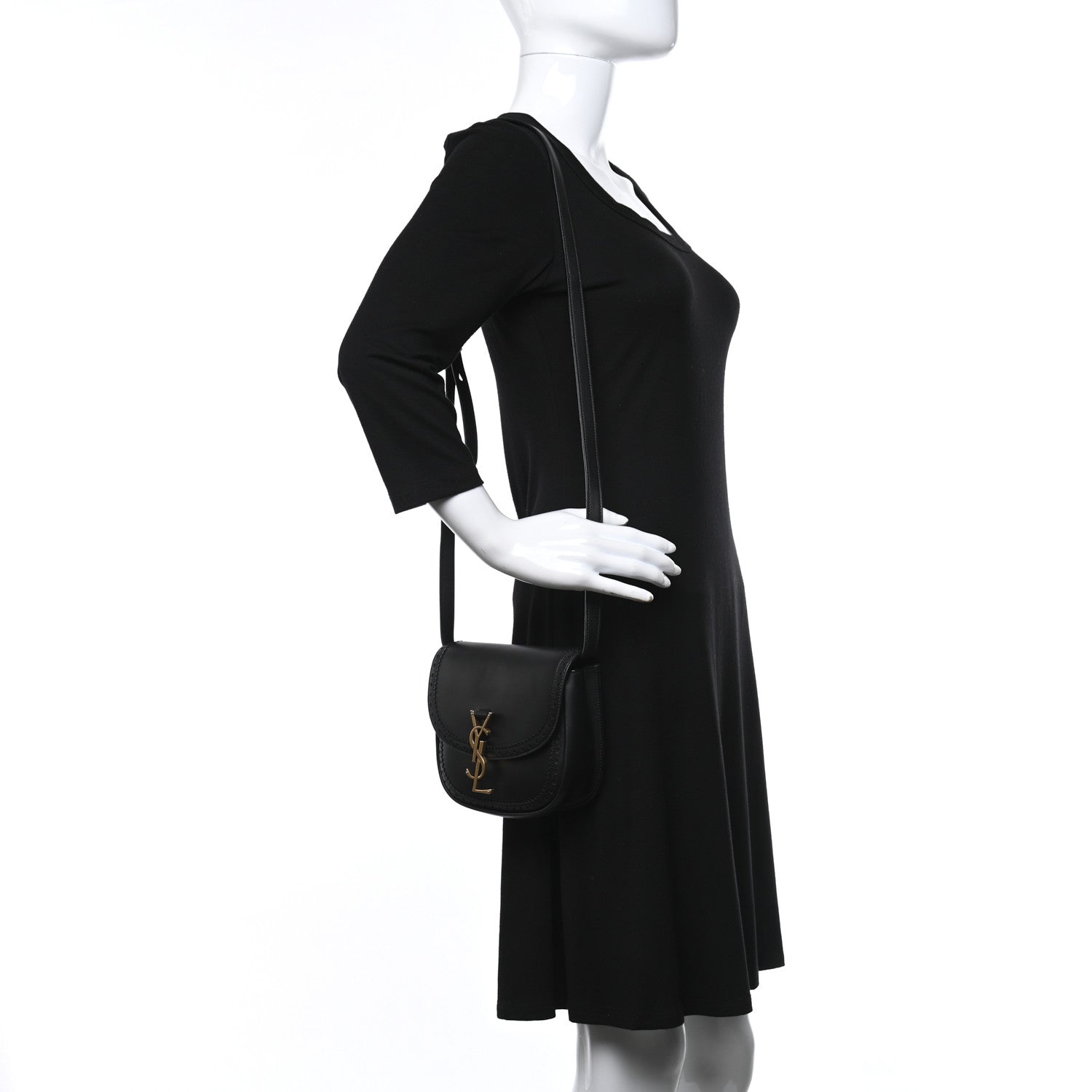 Saint Laurent Smooth Calfskin Classic Monogram Small Kaia Satchel Black 2 of 9