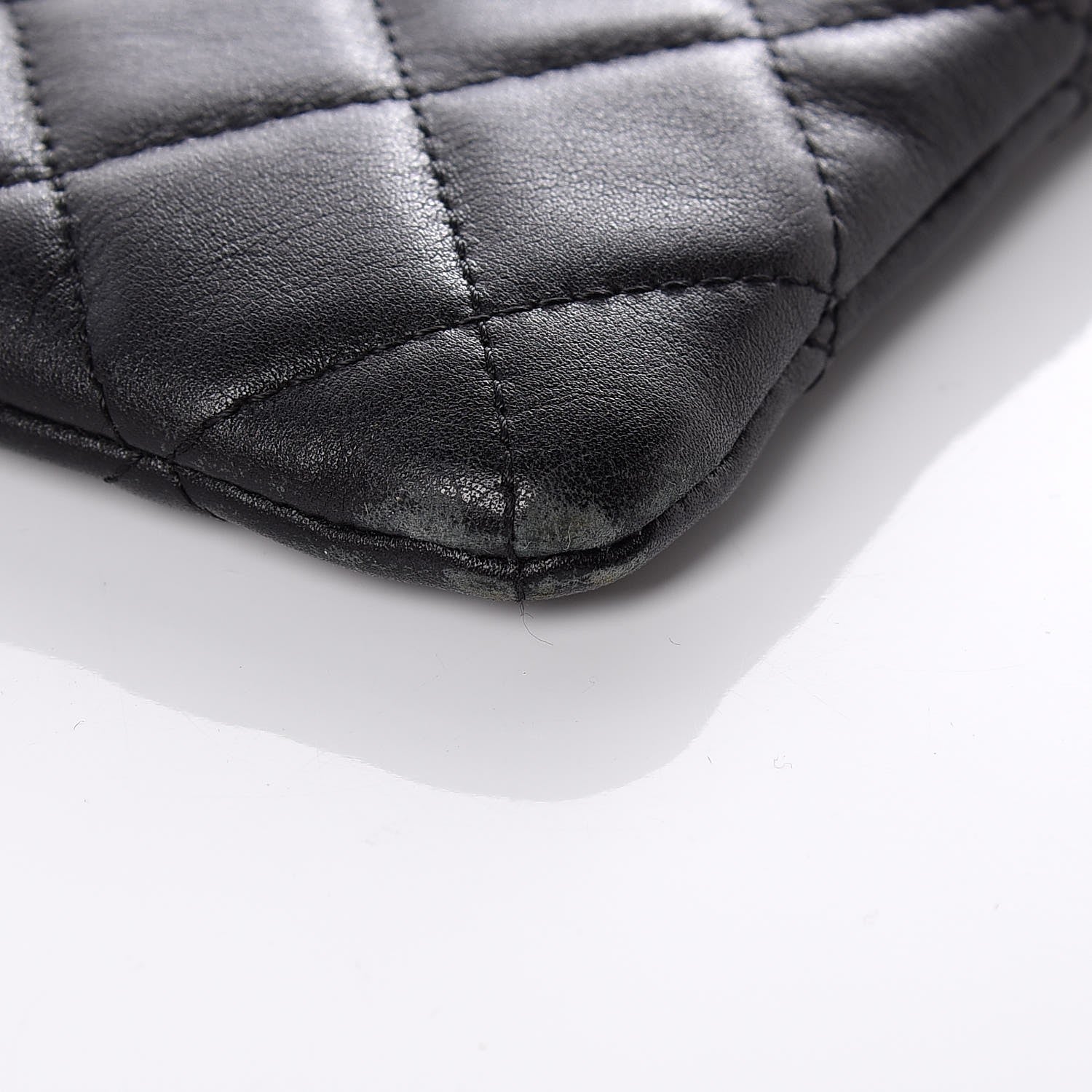 Chanel Calfskin Quilted Cambon Cosmetic Pouch Black White 10 of 12