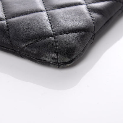 Chanel Calfskin Quilted Cambon Cosmetic Pouch Black White 10 of 12
