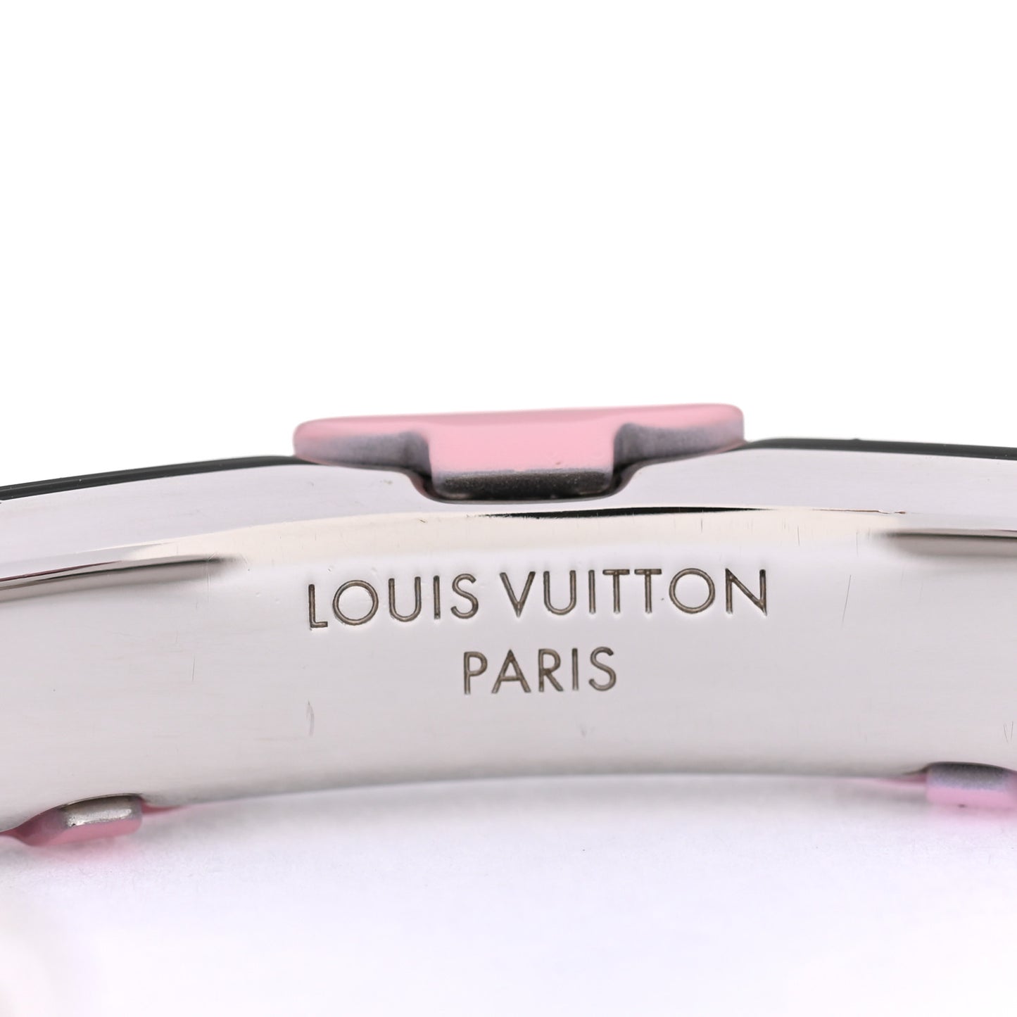 Resin Daily Monogram Bracelet M Silver Pink