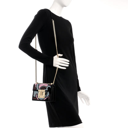 Versace Nappa Crystal Small Baroccoflage Diamante Flap Black 2 of 6