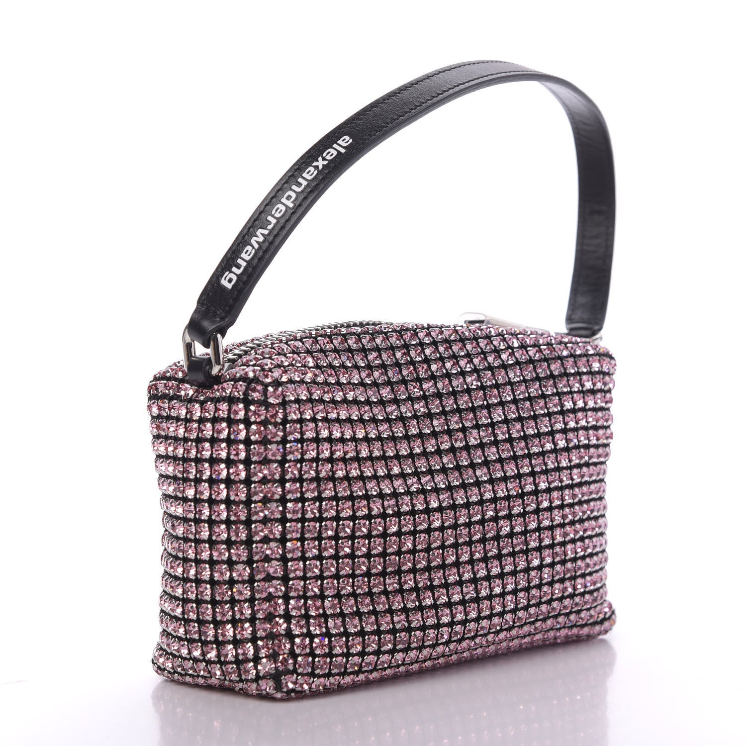Alexander Wang Mesh Crystal Rhinestone Mini Heiress Pouch Pink 3 of 10