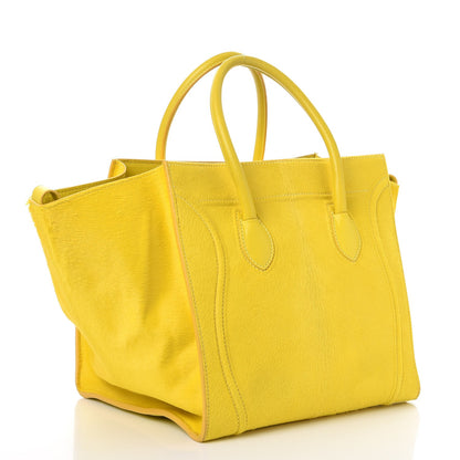 Celine Pony Hair Medium Phantom Luggage Citron 3 of 14
