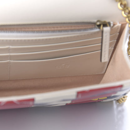Gucci Calfskin Matelasse Trompe L'Oeil Print Mini GG Marmont Chain Wallet White 8 of 10