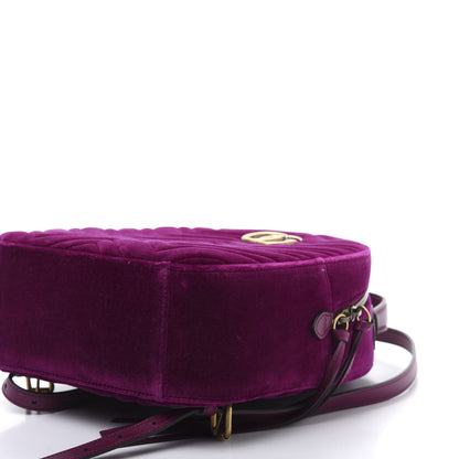 Gucci Velvet Matelasse GG Marmont Dome Backpack Fuchsia Violet Cyclamen 6 of 10