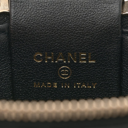 Chanel Lambskin Pearl Crystal Quilted Pearly Girl Top Handle Round Vanity Case With Chain Black 6 of 11