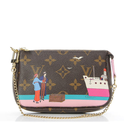 Louis Vuitton Monogram 2016 Christmas Animation Mini Pochette Accessories Rose Ballerine 1 of 7