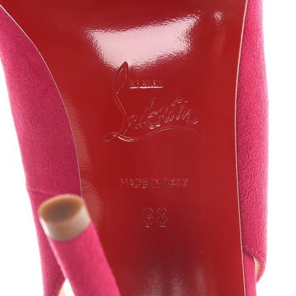 Christian Louboutin Suede Apostrophy 100 Slingback Pumps 38 Cyclamen 6 of 8
