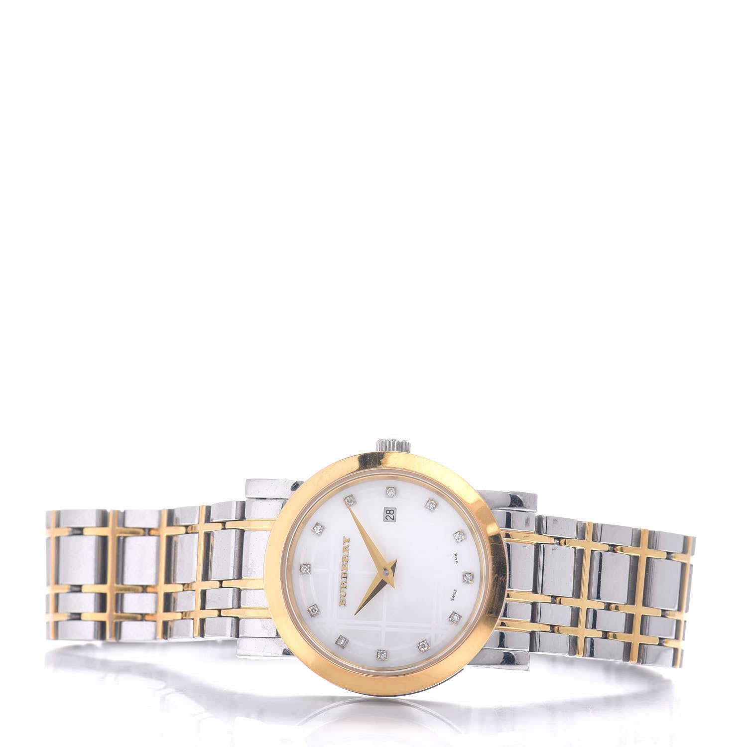 Burberry Stainless Steel Diamond Mother of Pearl 28mm Quartz Watch BU1375 2 of 5