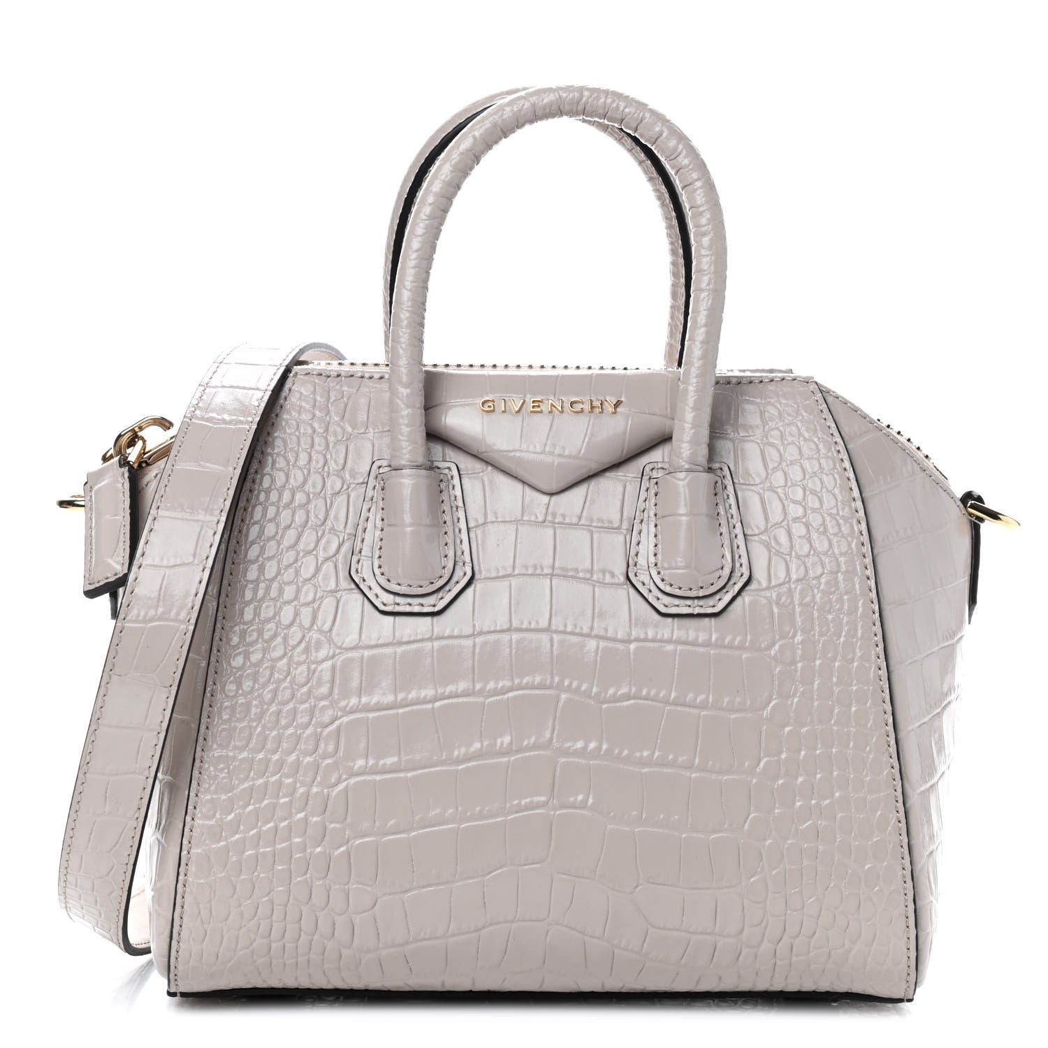 Givenchy Calfskin Crocodile Embossed Mini Antigona Dune 1 of 9