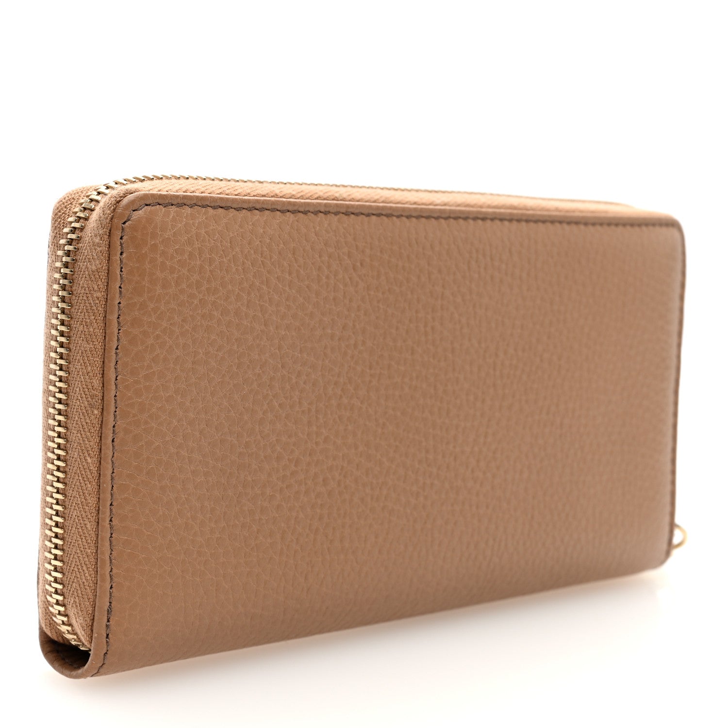 Gucci Pebbled Calfskin Soho Zip Around Wallet Camelia 3 of 6