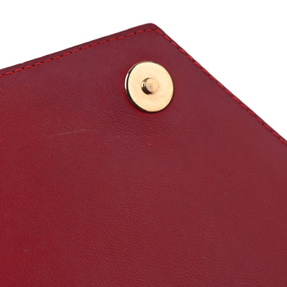 Chanel Calfskin Chevron Quilted Small Envelope Clutch Red 11 of 12