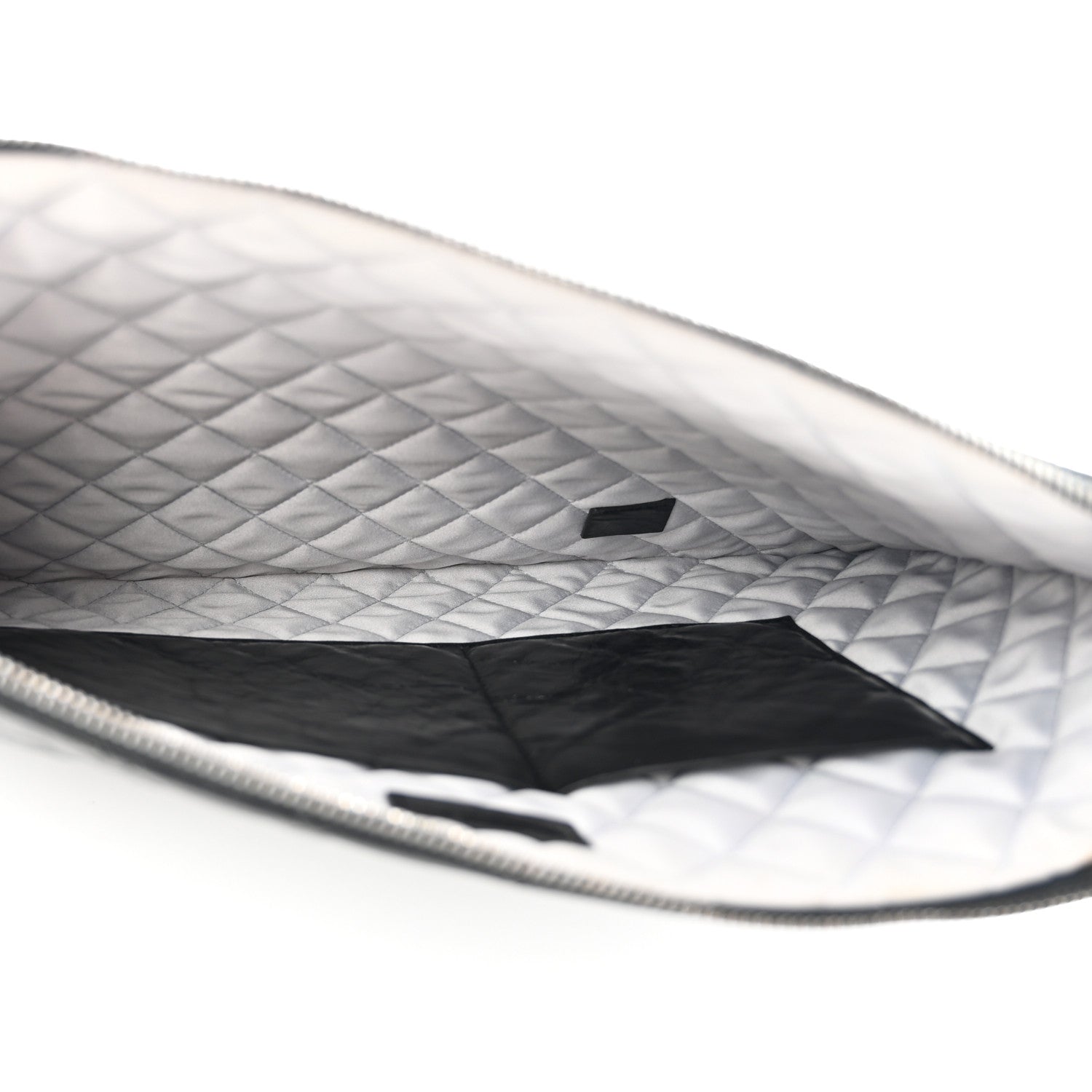 Chanel Crackled Lambskin Quilted Medium Cosmetic Case Black 5 of 13