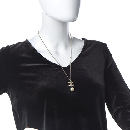 Chanel Pearl CC Drop Necklace Gold 2 of 6