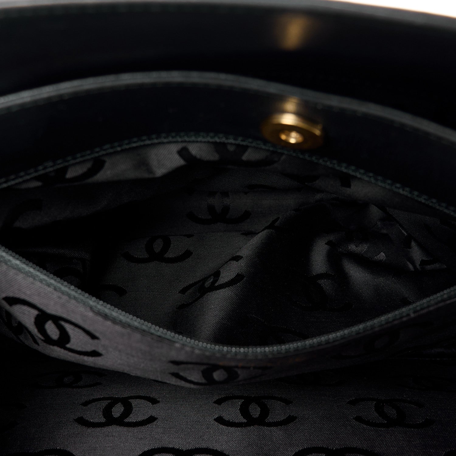 Chanel Lambskin Quilted Chain Shopping Tote Black 6 of 11