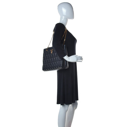 Versace Nappa Barocco Quilted Virtus Chain Shoulder Bag Black 2 of 10