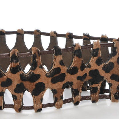 Alaia Pony Hair Triple Buckle Belt 75 Leopard 7 of 7