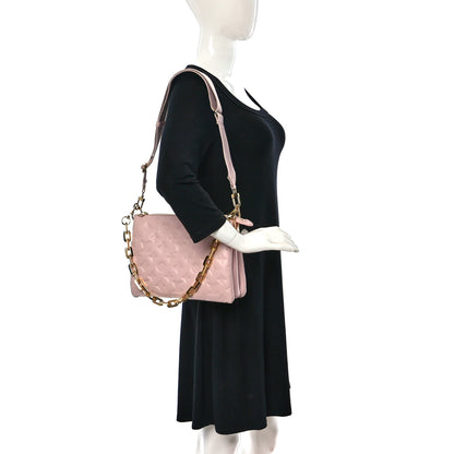 Louis Vuitton Lambskin Embossed Monogram Coussin PM Rose 2 of 15