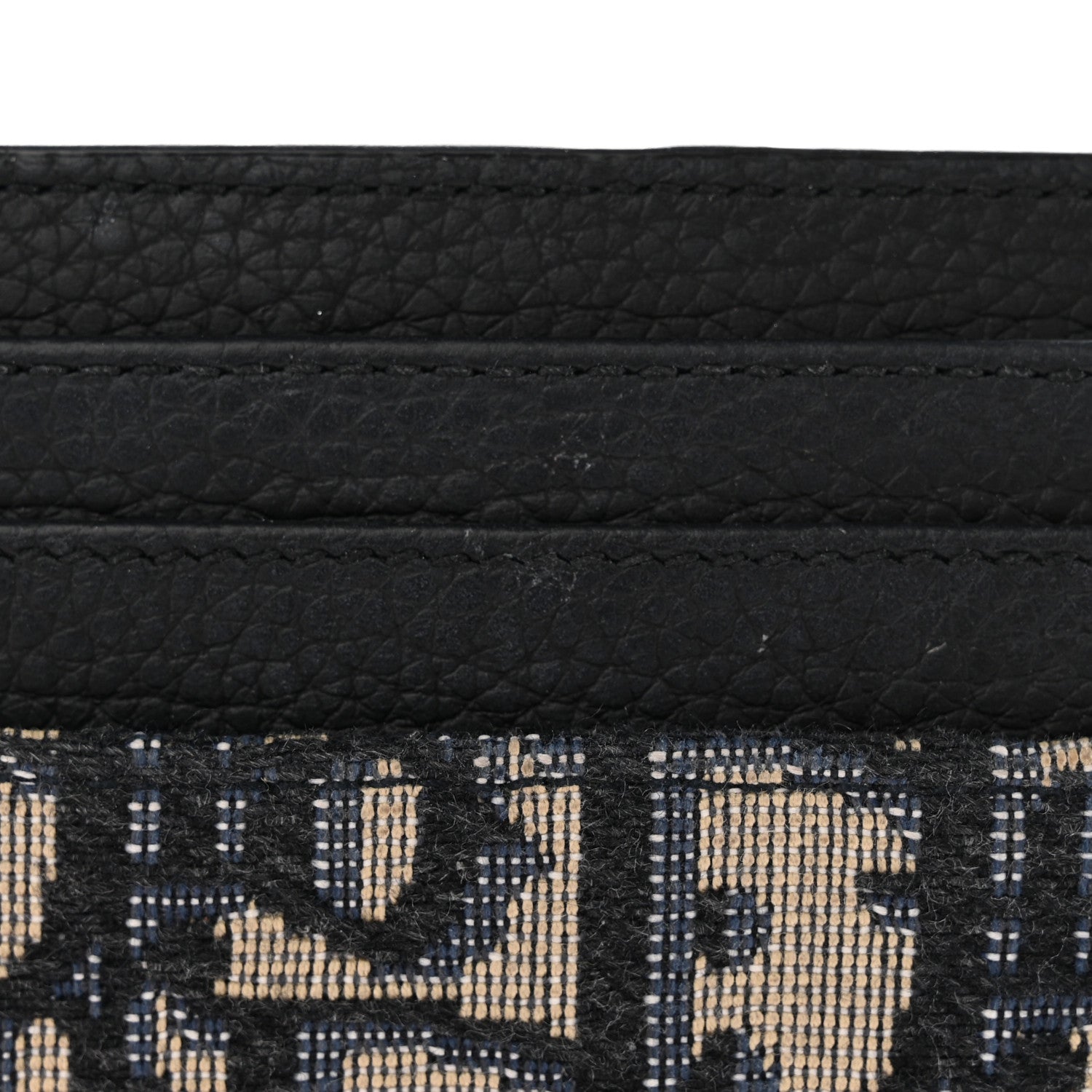 Christian Dior Grained Calfskin Oblique Card Holder Black 12 of 15