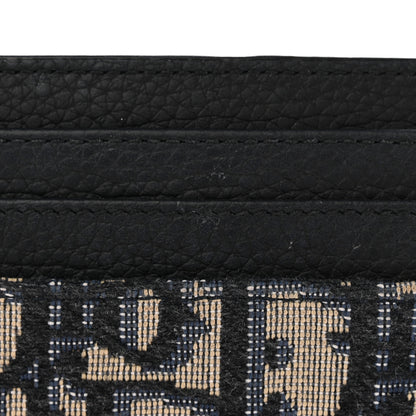 Christian Dior Grained Calfskin Oblique Card Holder Black 12 of 15