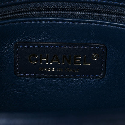 Chanel Caviar Lizard Embossed Quilted Small Coco Handle Flap Navy Blue 6 of 8