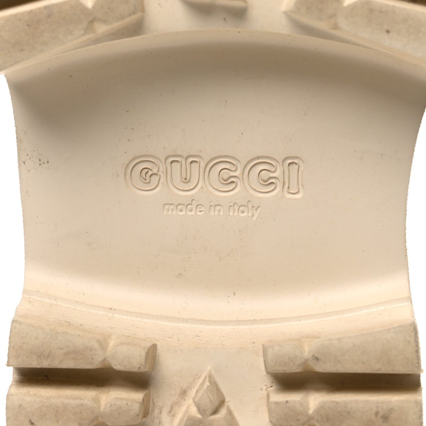 Rubber Monogram GG Go Through Platform Slide Clogs 40 Mystic White
