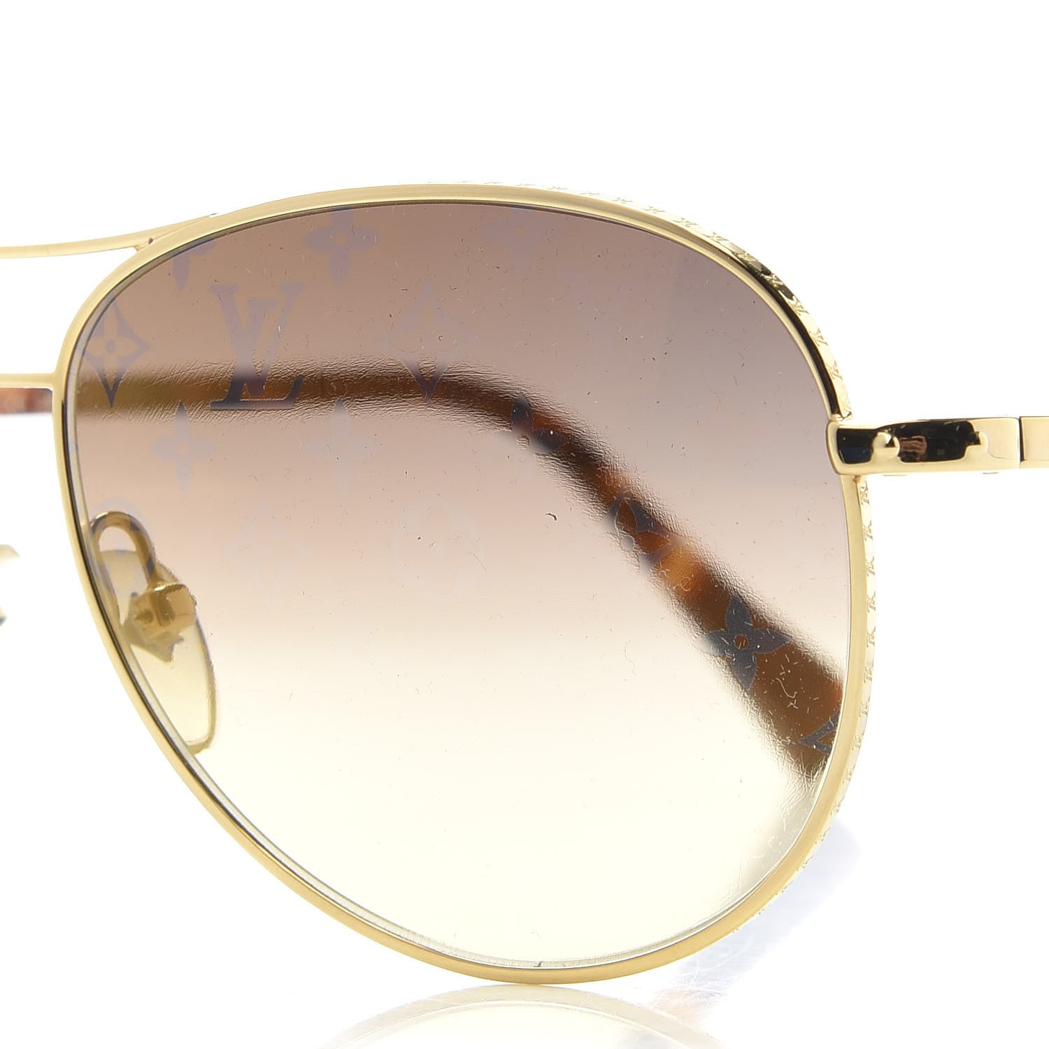 Louis Vuitton Conspiration Pilote Sunglasses Z0164U Gold 7 of 8