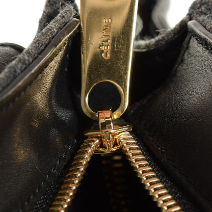 Celine Smooth Calfskin Felt Medium Trapeze Dark Grey 8 of 9