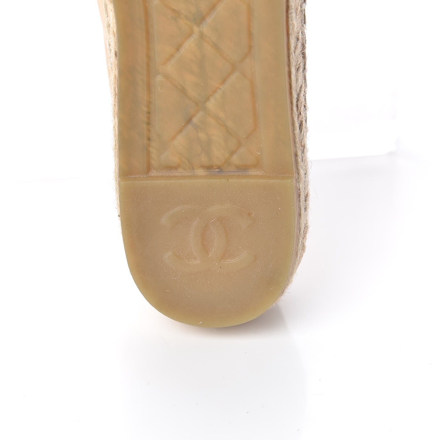 Chanel Lambskin CC Espadrilles 37 Beige Black 8 of 11