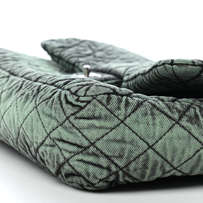 Chanel Denim Quilted Denimpression Flap Green Black 9 of 9