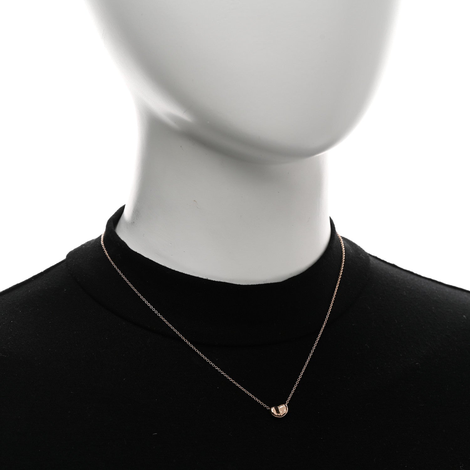 Tiffany 18K Rose Gold 9mm Elsa Peretti Bean Pendant Necklace 2 of 4