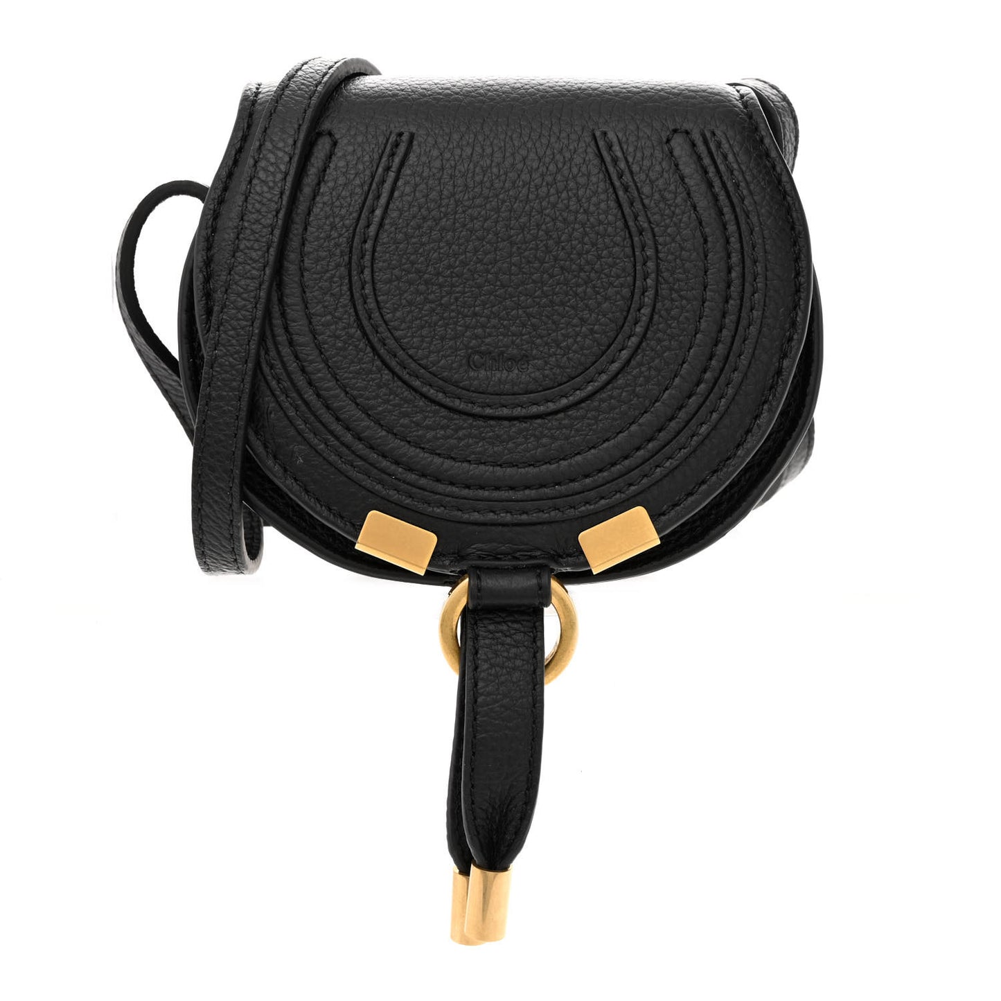 Calfskin Nano Marcie Saddle Bag Black