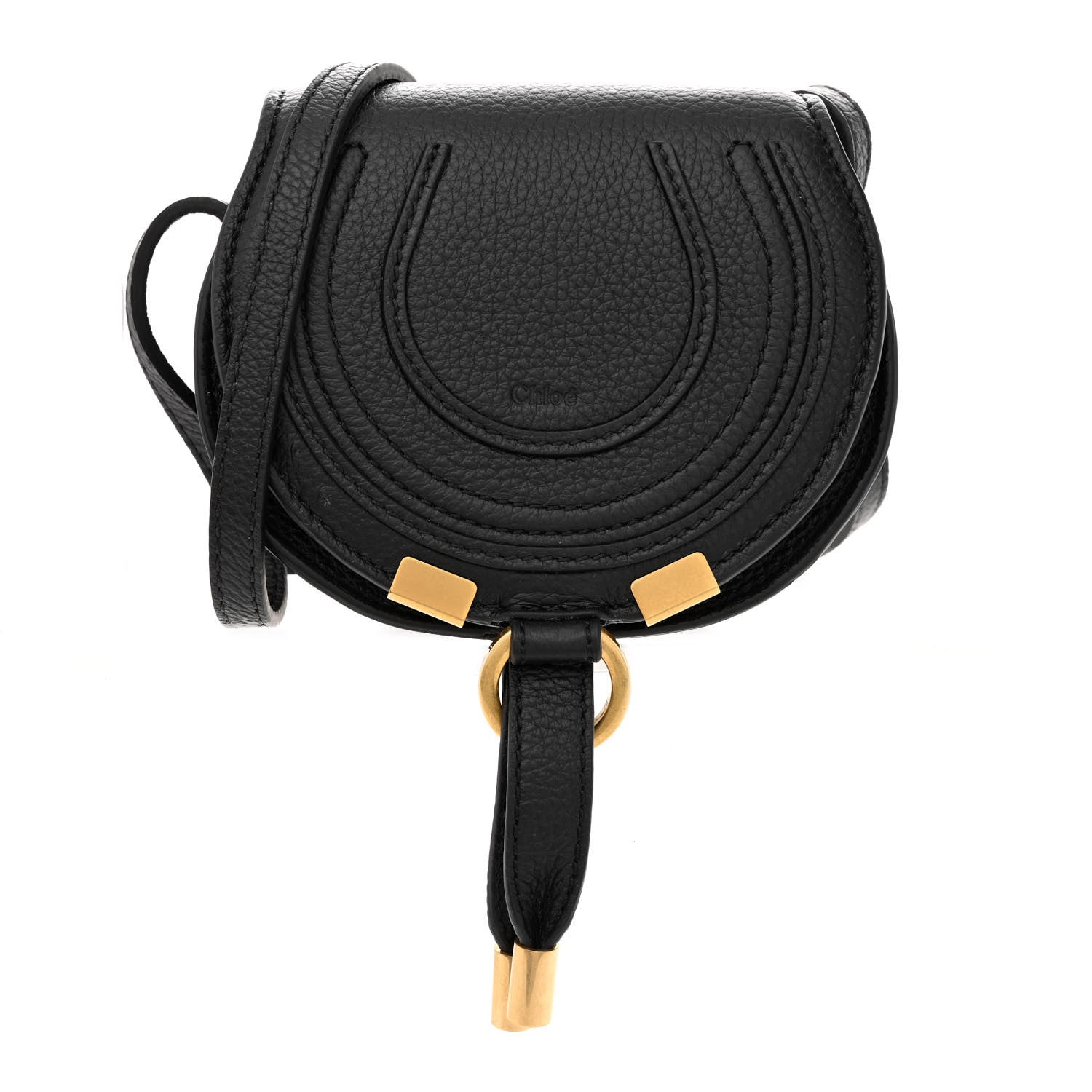 Chloe Calfskin Nano Marcie Saddle Bag Black 1 of 11