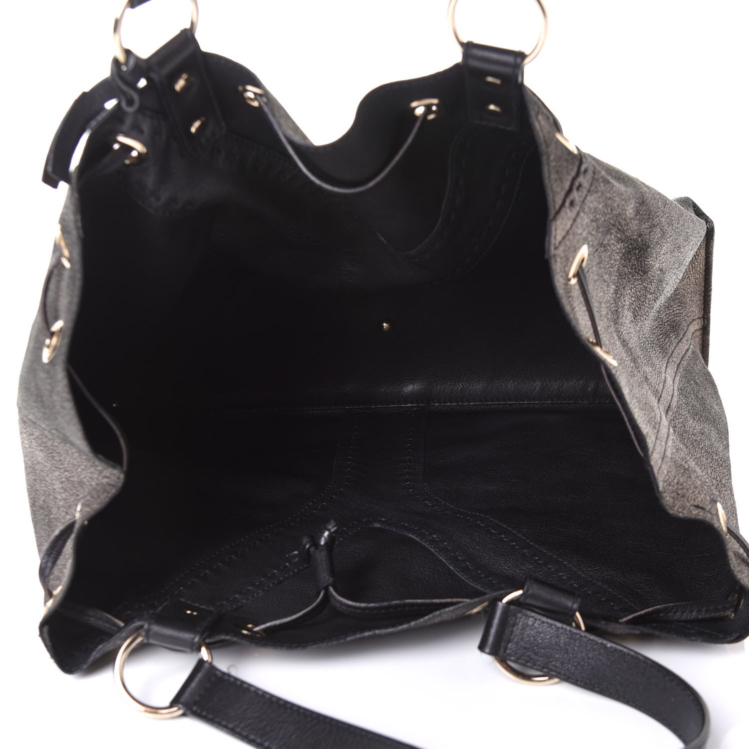 Saint Laurent Calfskin Reversible Double Sac Y Tote Gold Brown 4 of 7