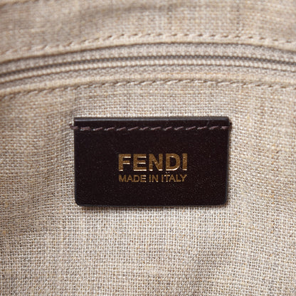 Fendi Pequin Cuoio Vegetale Large Hobo Tobacco Rosso Black 6 of 10