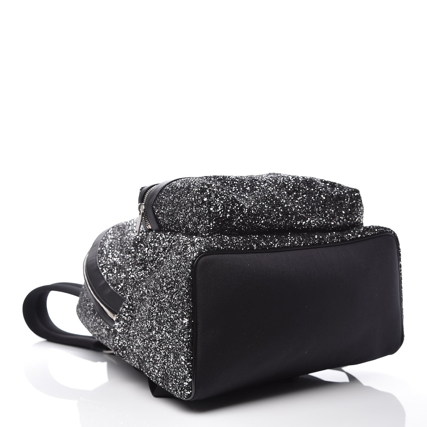 Saint Laurent Glitter Canvas City Backpack Black 4 of 10