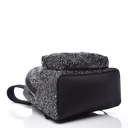 Saint Laurent Glitter Canvas City Backpack Black 4 of 10