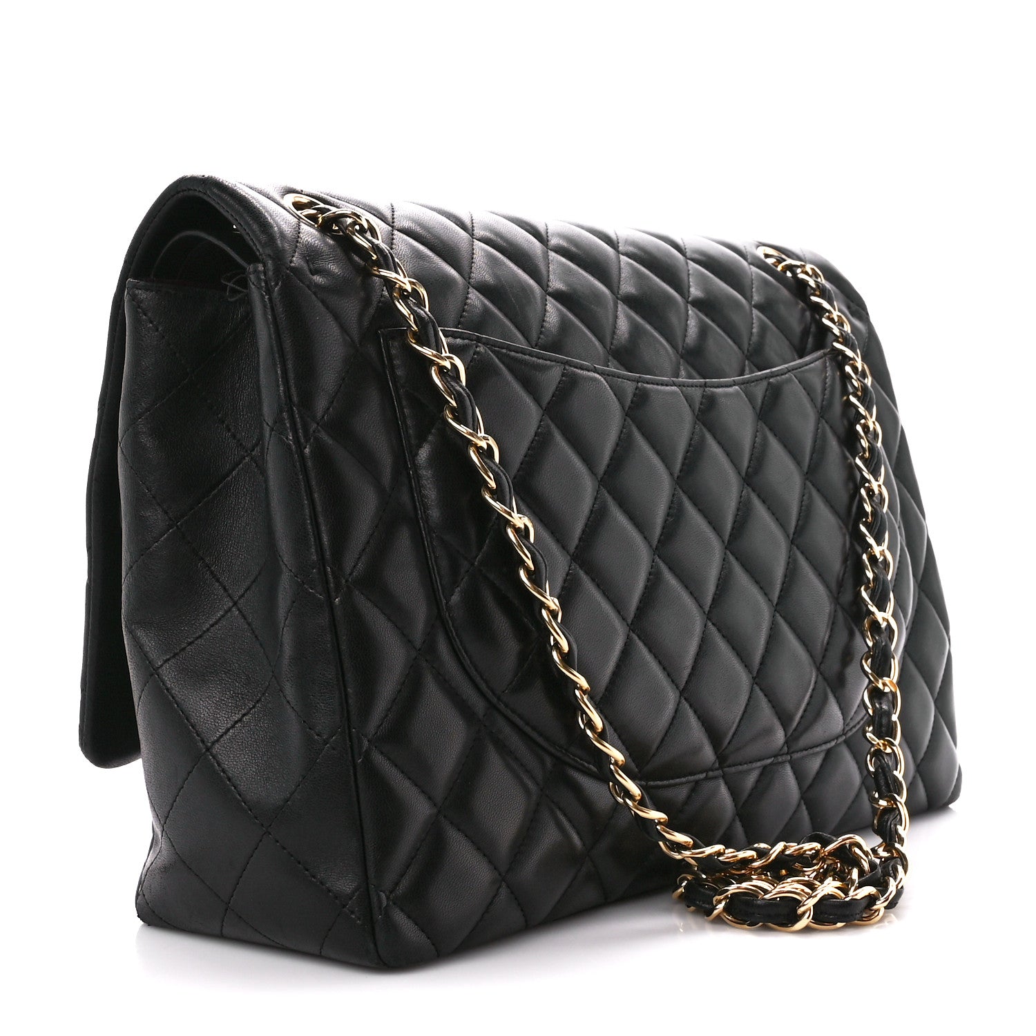 Chanel Lambskin Quilted Maxi Double Flap Black 3 of 11