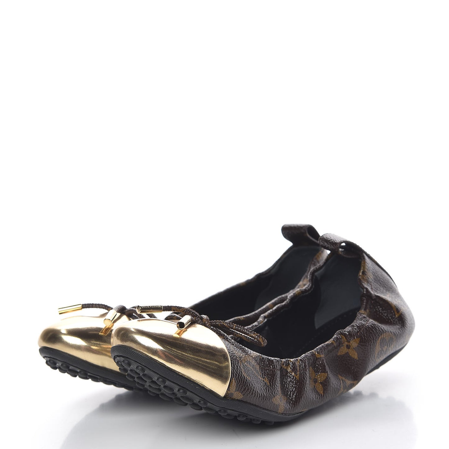 Patent Monogram Flirty Ballerina Flats 38 Gold
