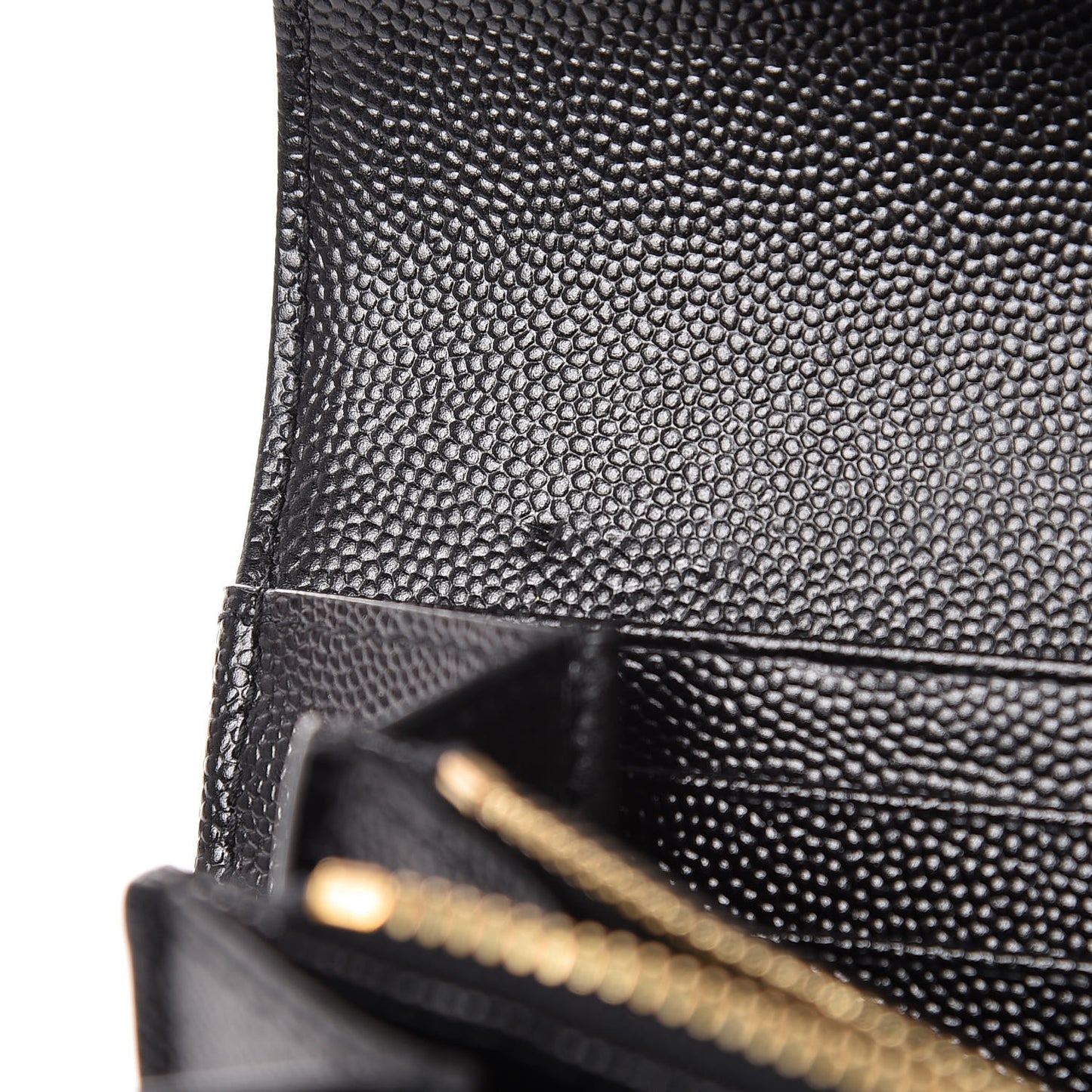 Grain De Poudre Matelasse Chevron Monogram Flap Wallet Black