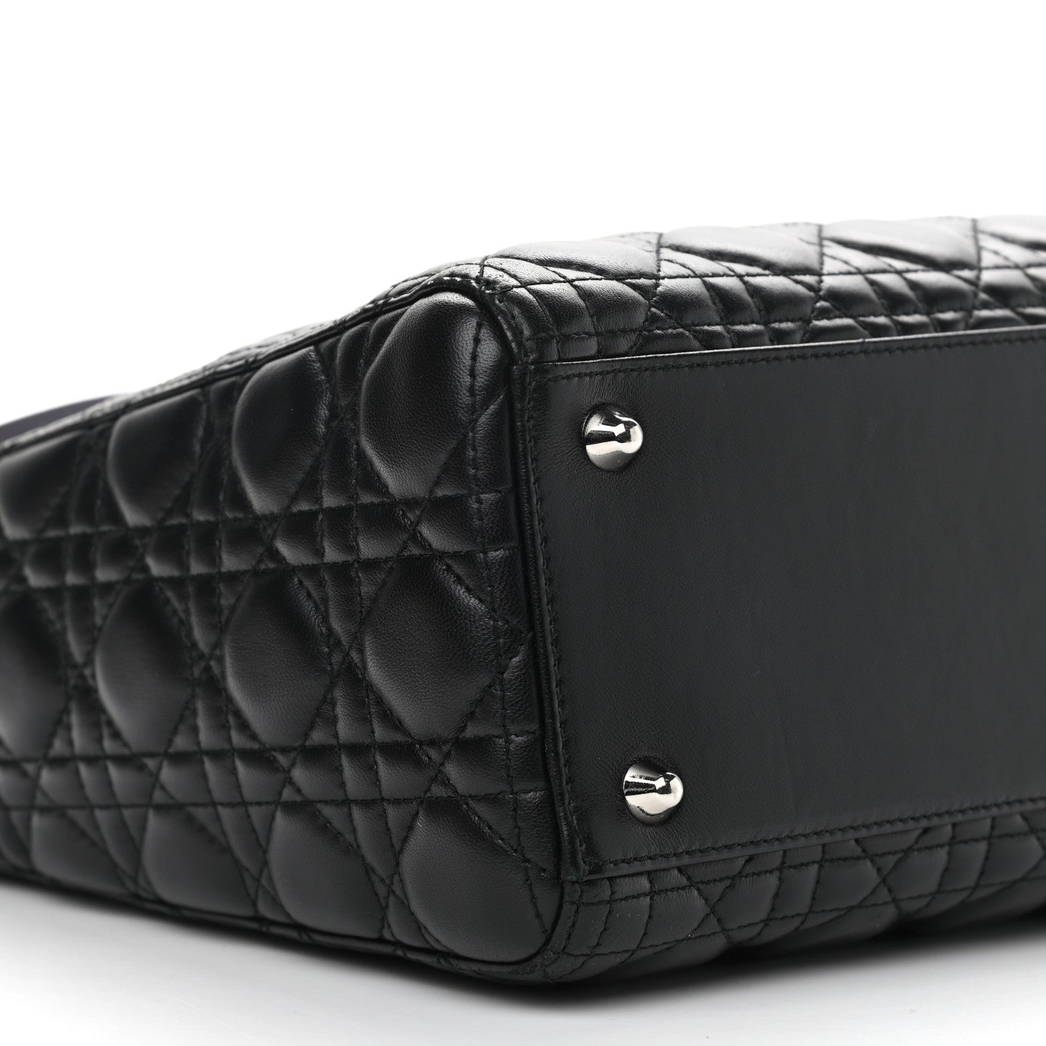Christian Dior Lambskin Cannage Large Lady Dior Black 9 of 11