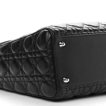 Christian Dior Lambskin Cannage Large Lady Dior Black 9 of 11