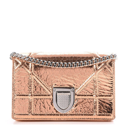 Christian Dior Ceramic Effect Deerskin Baby Diorama Flap Bag Gold 1 of 7