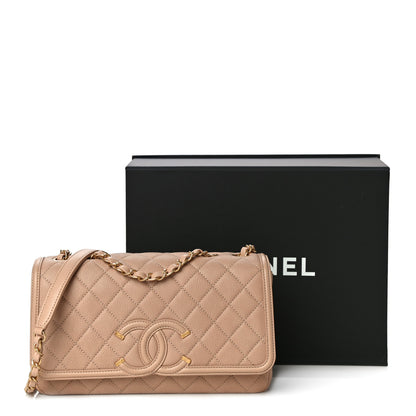 Chanel Caviar Quilted Medium CC Filigree Flap Beige 12 of 12
