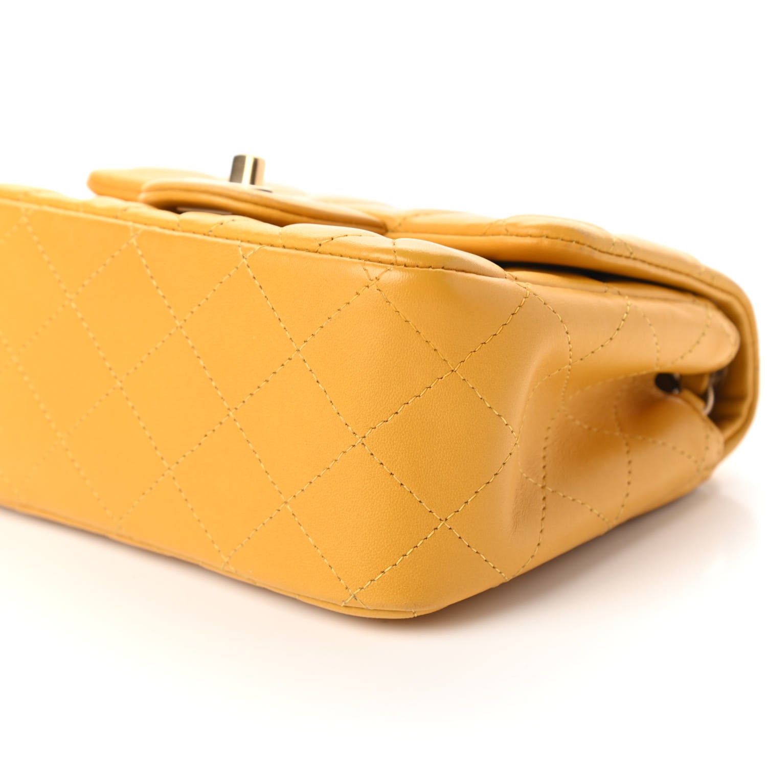 Chanel Lambskin Quilted Mini Square Flap Yellow 7 of 10
