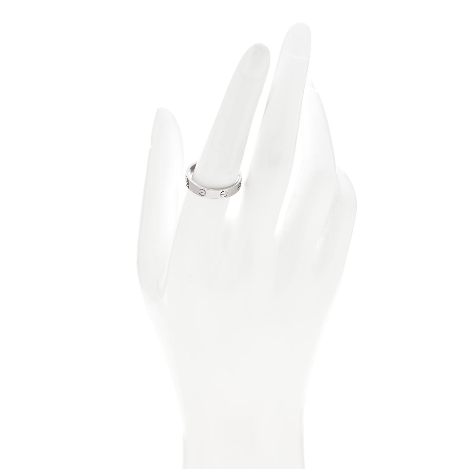 Cartier 18K White Gold 4mm LOVE Wedding Band Ring 57 8 2 of 4