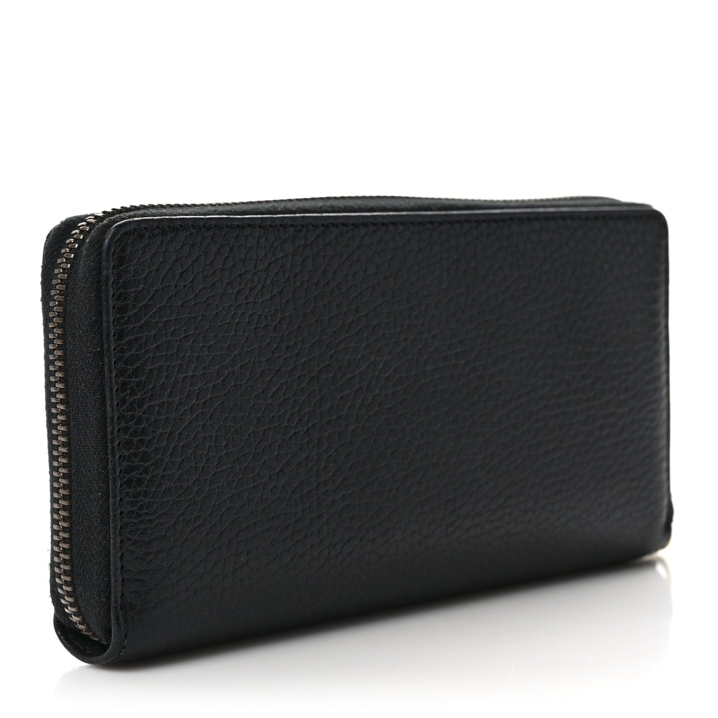 Calfskin Butterfly Zip Around Wallet Black
