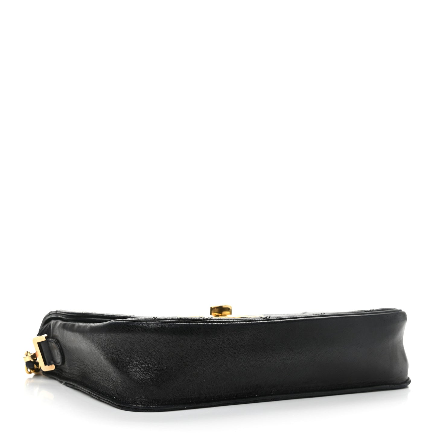 Lambskin Quilted Small Single Flap Black