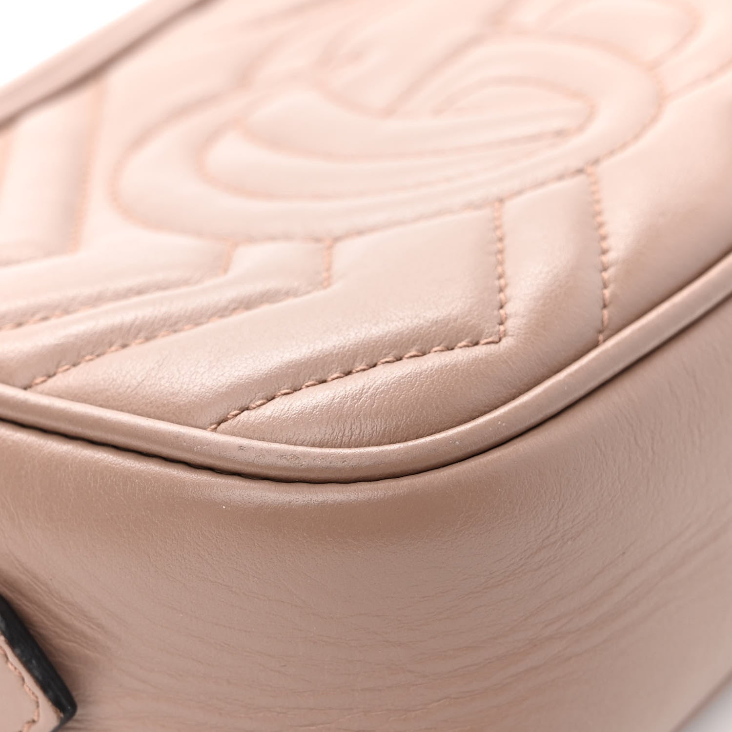Gucci Calfskin Matelasse Mini GG Marmont Chain Shoulder Bag Porcelain Rose 11 of 15