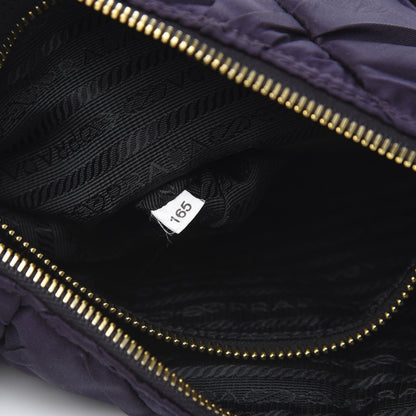 Prada Tessuto Nylon Chevron Quilted Shoulder Bag Plum 7 of 11